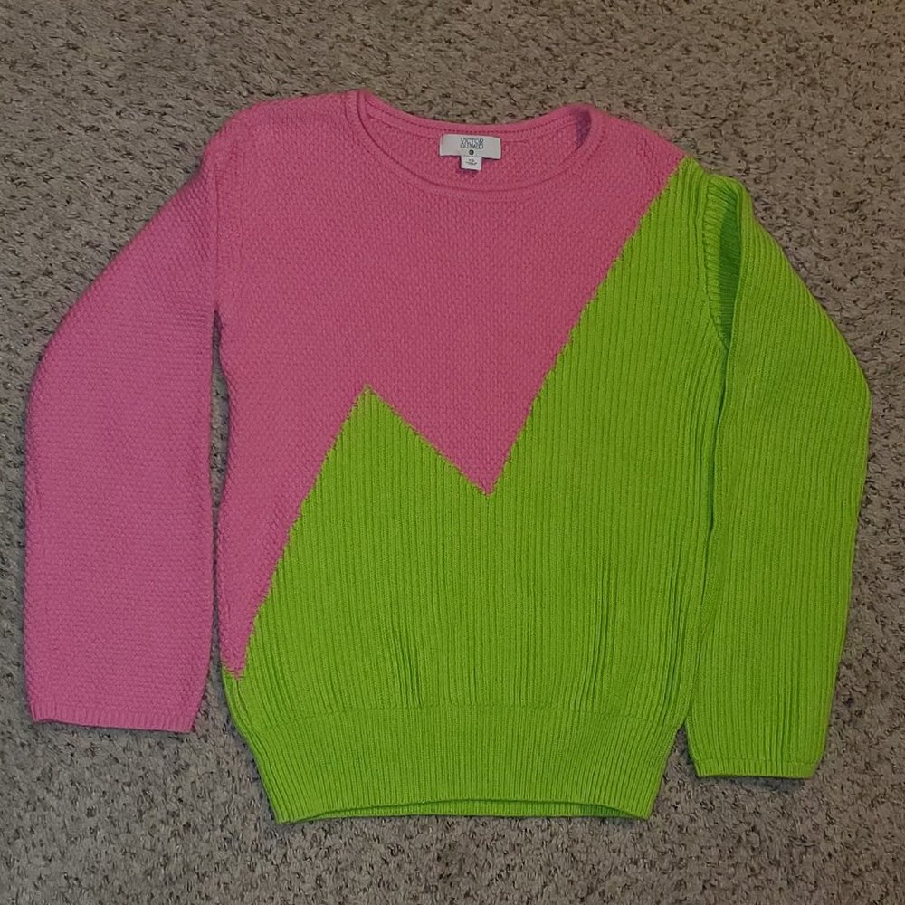 Victor Glemaud Pink Green Pullover Sweater